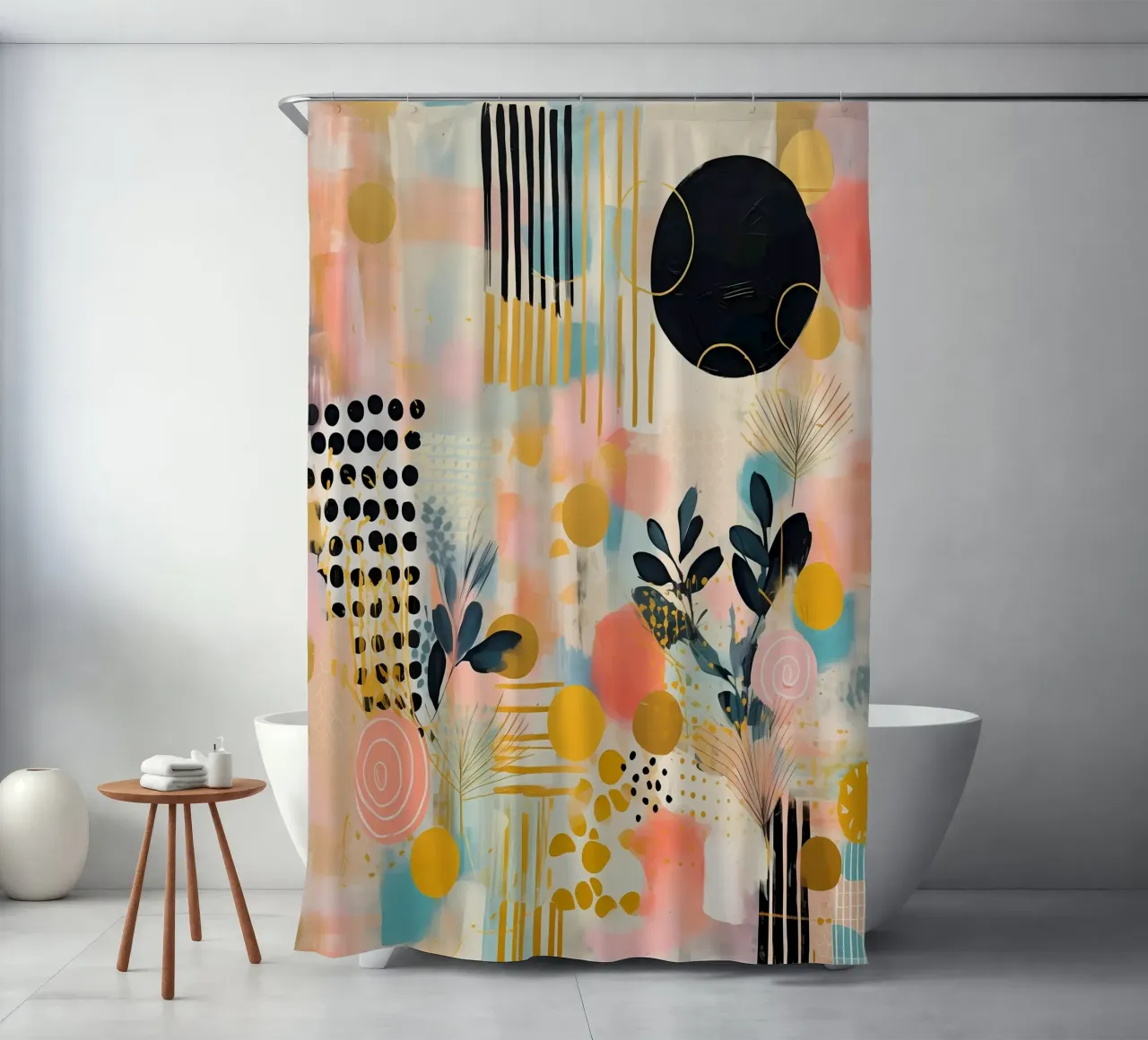 Boho Abstract 8 tenda da doccia da Yaso Design Boho & Botanic
