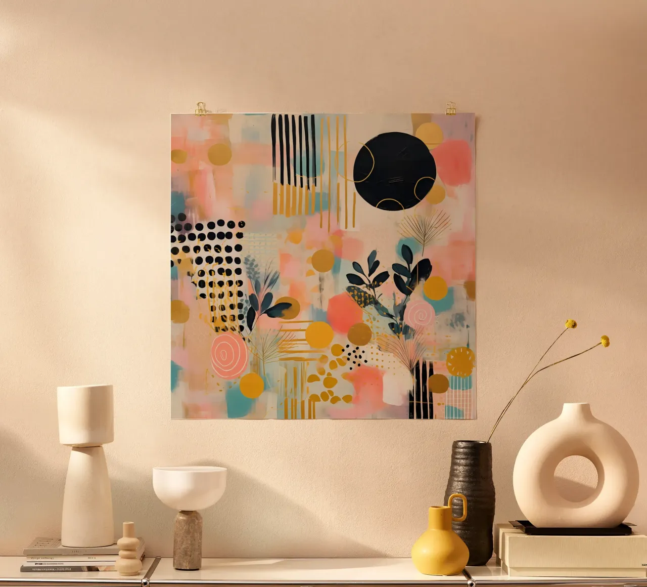 Boho Abstract 8 poster con telaio in plastica da Yaso Design Boho & Botanic