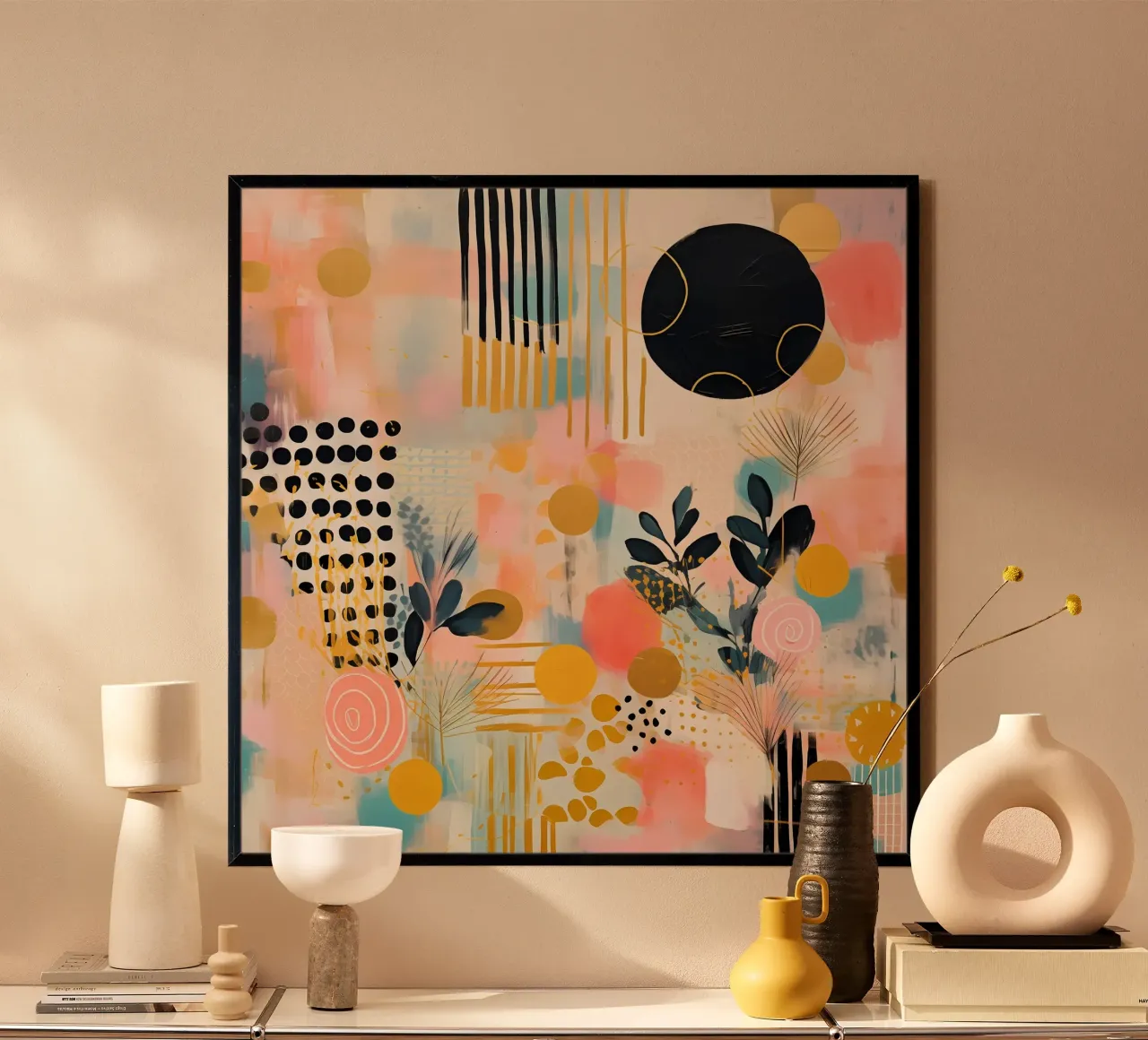 Boho Abstract 8 poster con telaio in plastica da Yaso Design Boho & Botanic