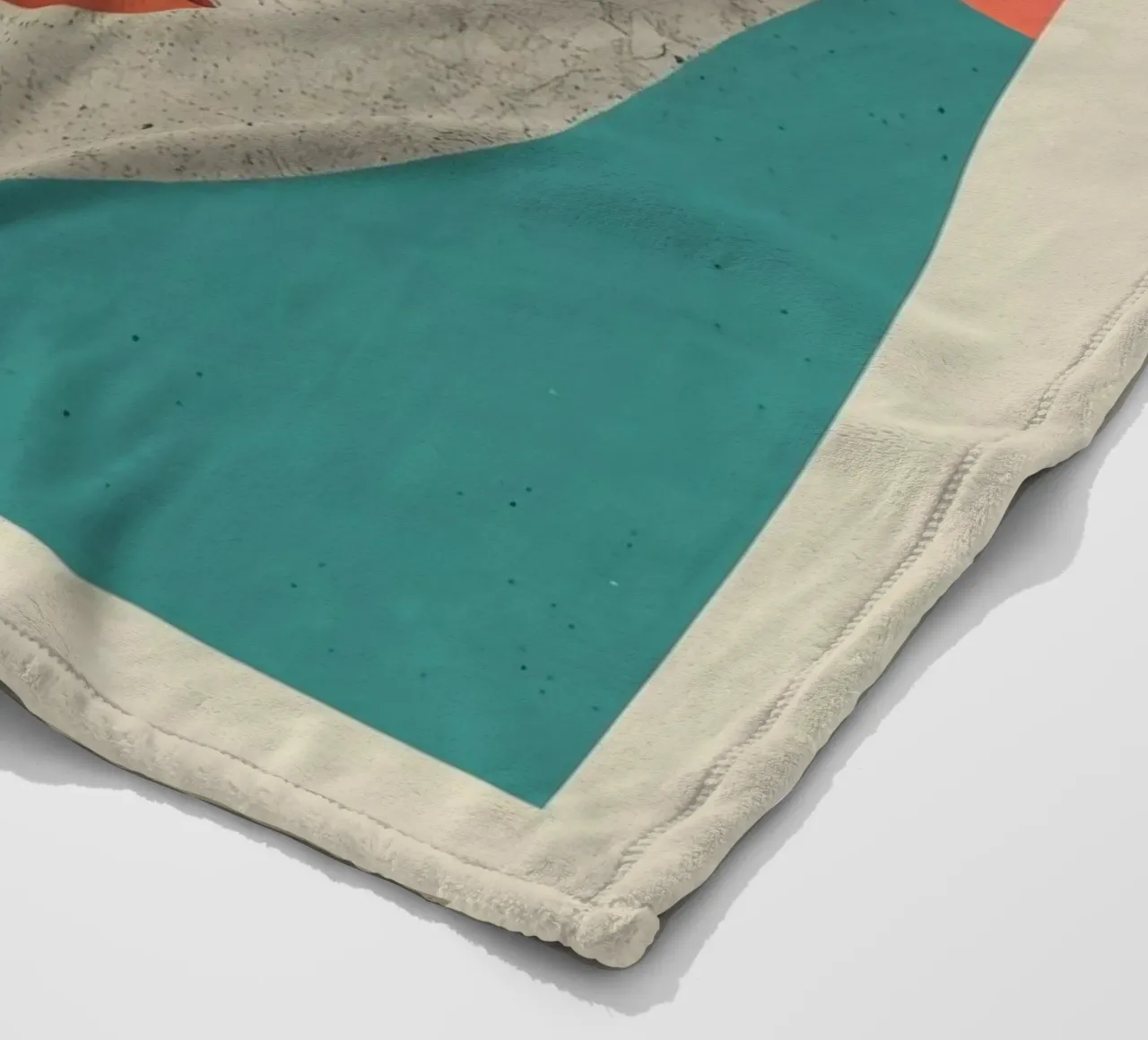 Portrait Split Between Realistic Face and Geometric Shapes fleece blanket by DesignDoodle