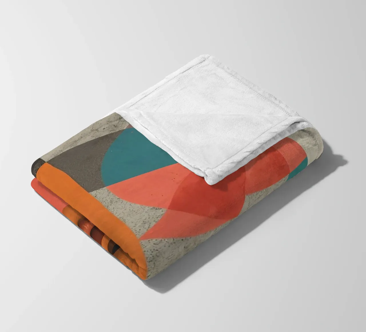Portrait Split Between Realistic Face and Geometric Shapes fleece blanket by DesignDoodle