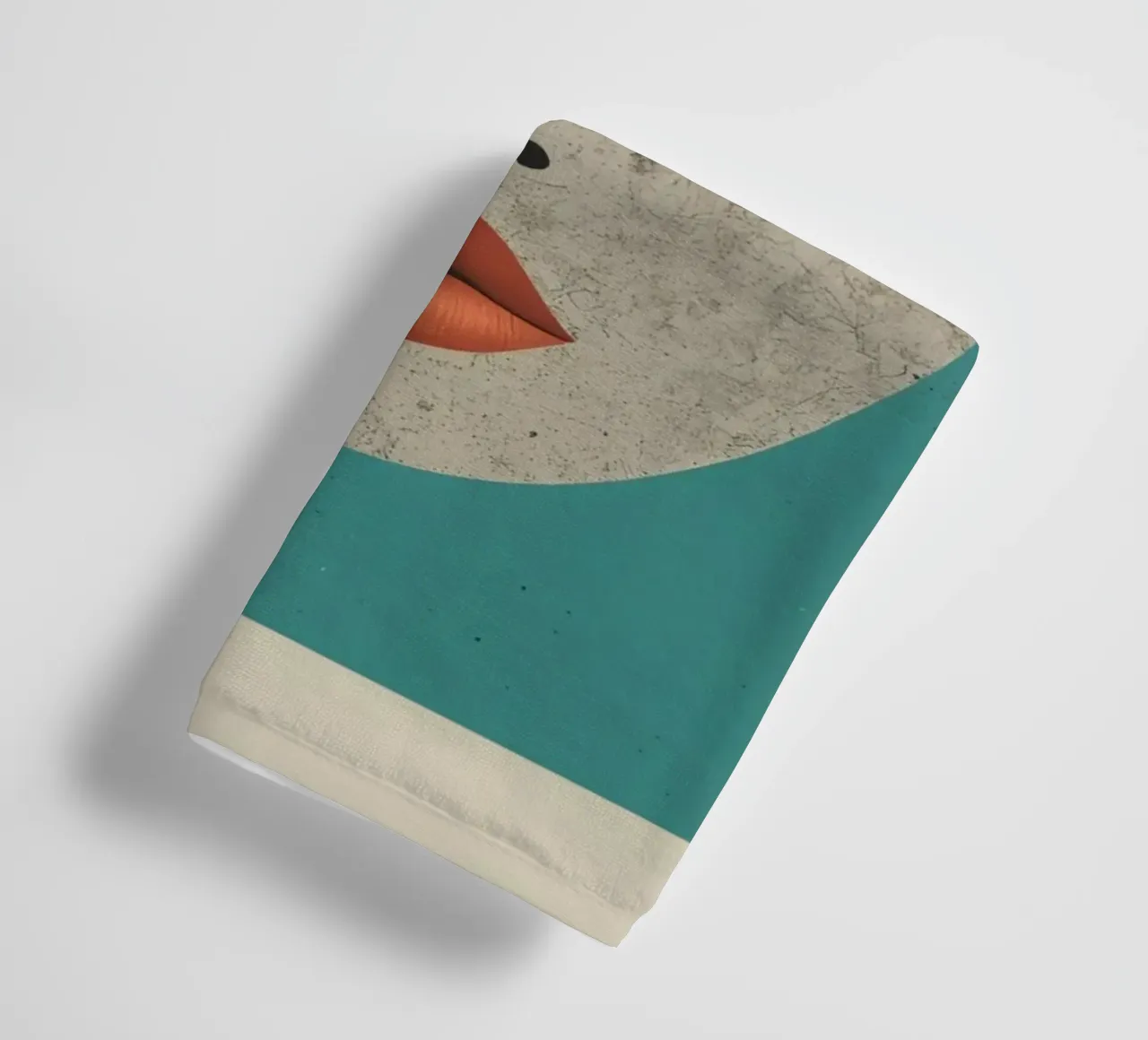 Portrait Split Between Realistic Face and Geometric Shapes towel by DesignDoodle