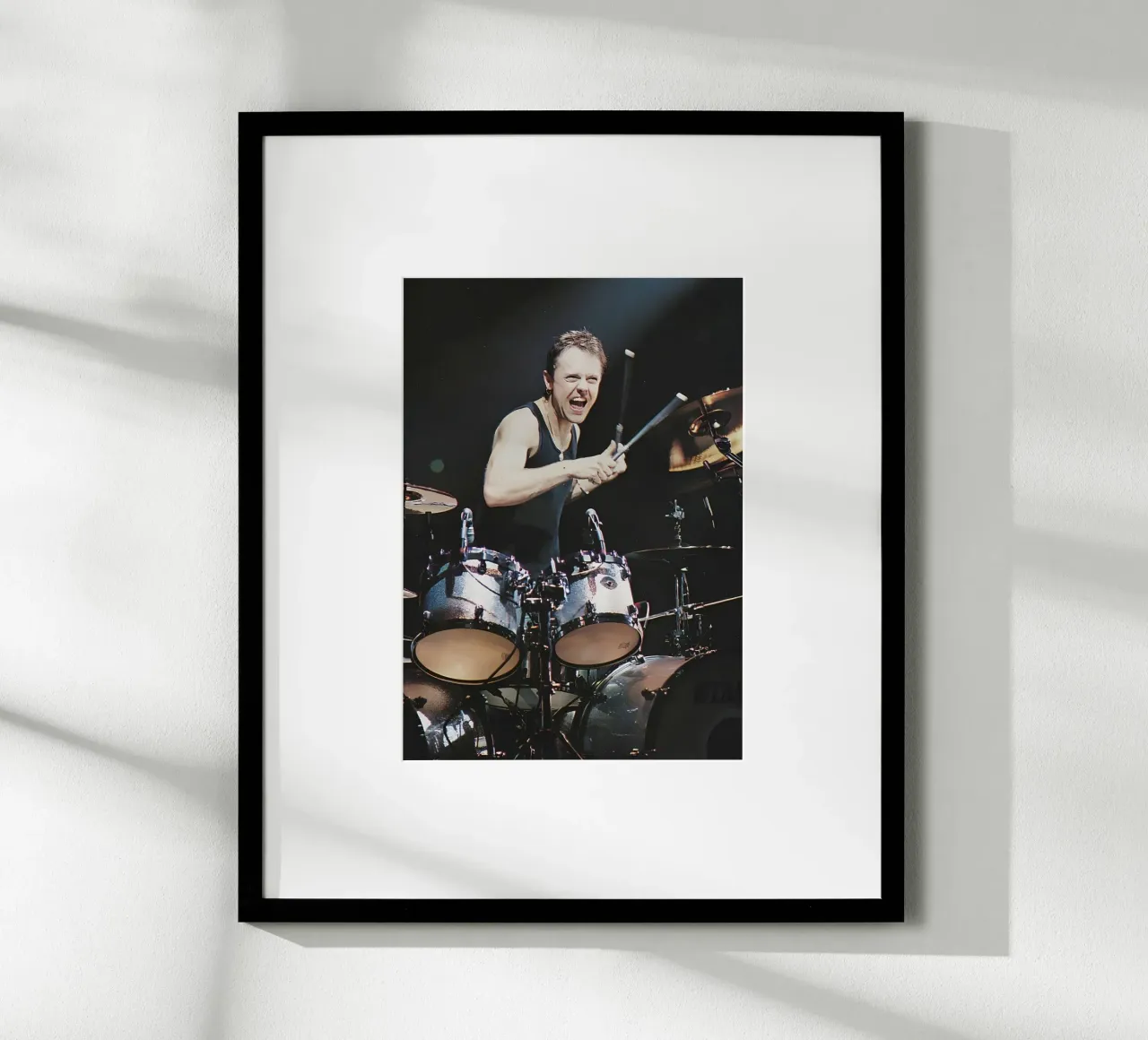 Lars Ulrich poster con telaio in legno da Low poly art