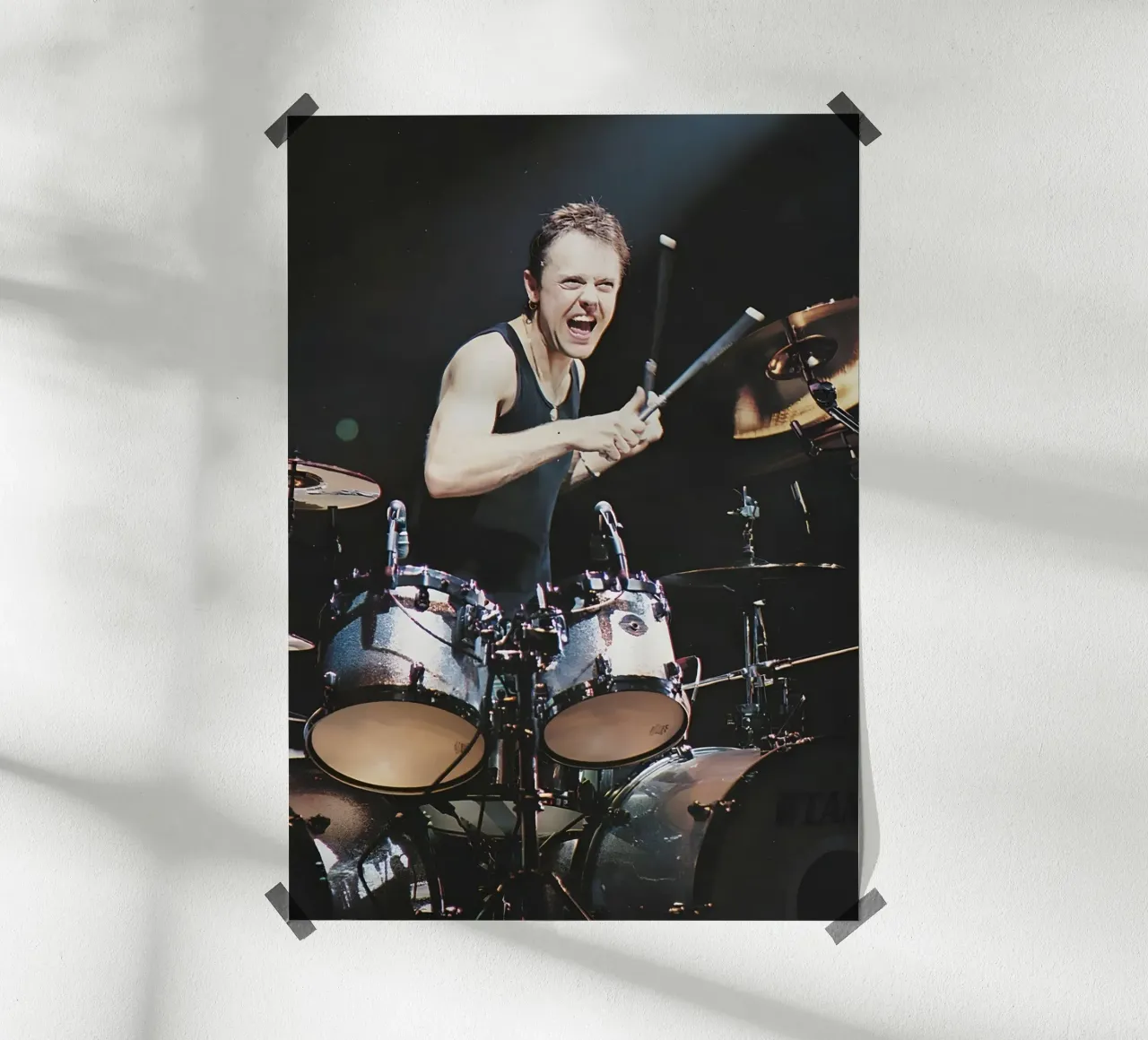 Lars Ulrich poster con telaio in legno da Low poly art
