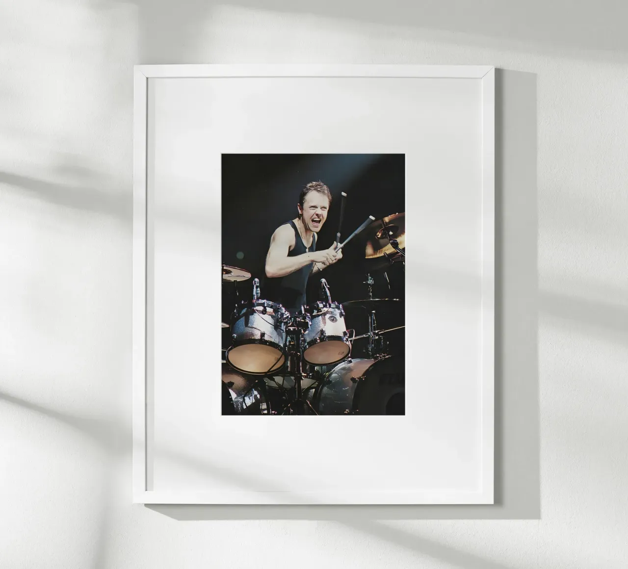 Lars Ulrich poster con telaio in legno da Low poly art