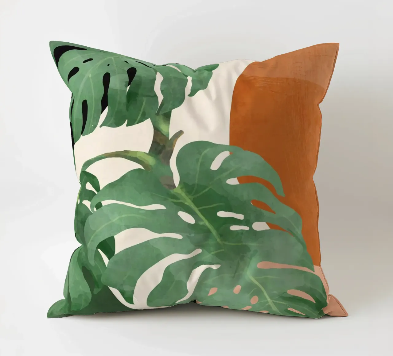 Tropical Leaves- Abstract Art decorative cushion by ThingDesign