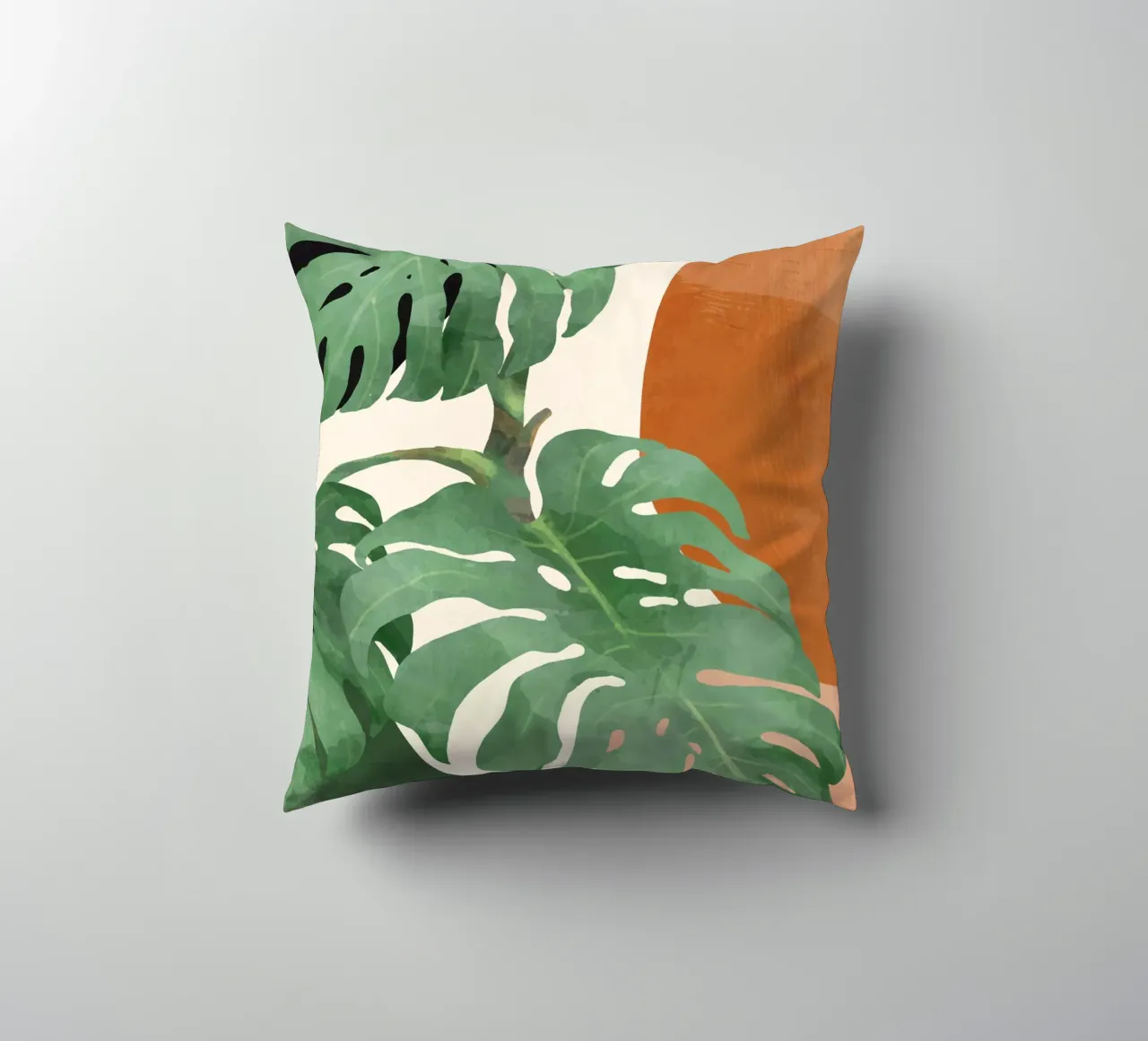 Tropical Leaves- Abstract Art decorative cushion by ThingDesign