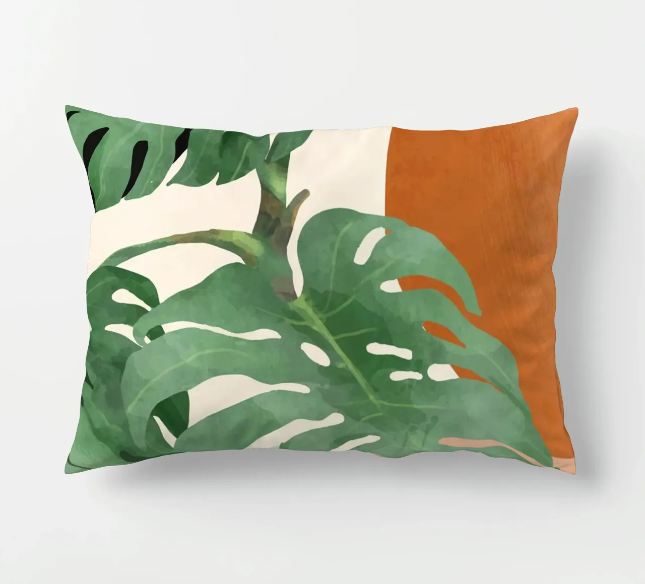 Tropical Leaves- Abstract Art decorative cushion by ThingDesign