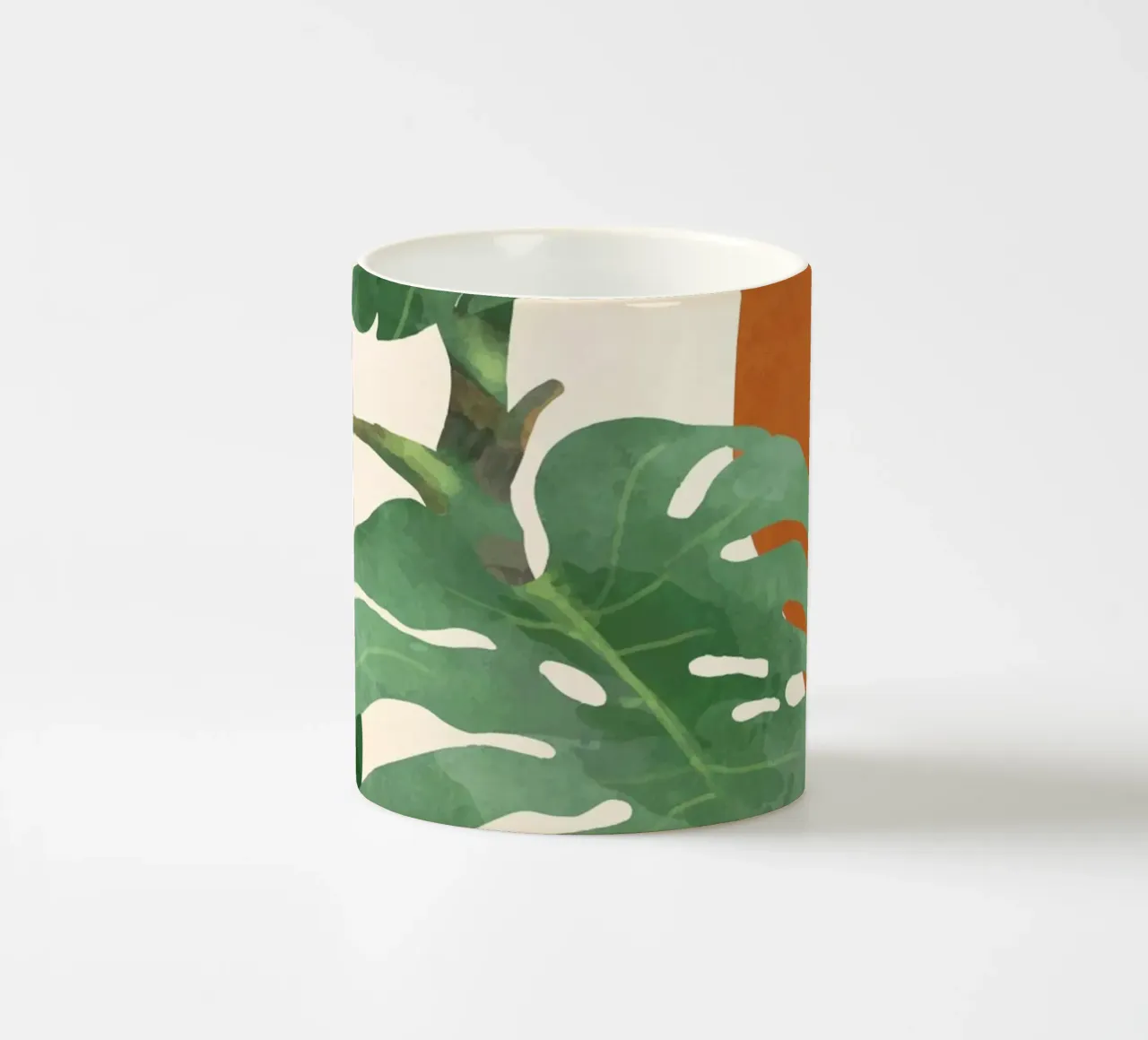 Hojas tropicales- Arte abstracto taza de cerámica de ThingDesign