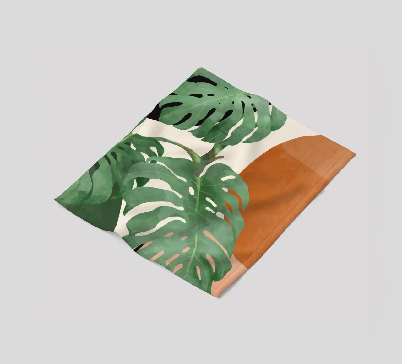 Tropical Leaves- Abstract Art fleece blanket by ThingDesign