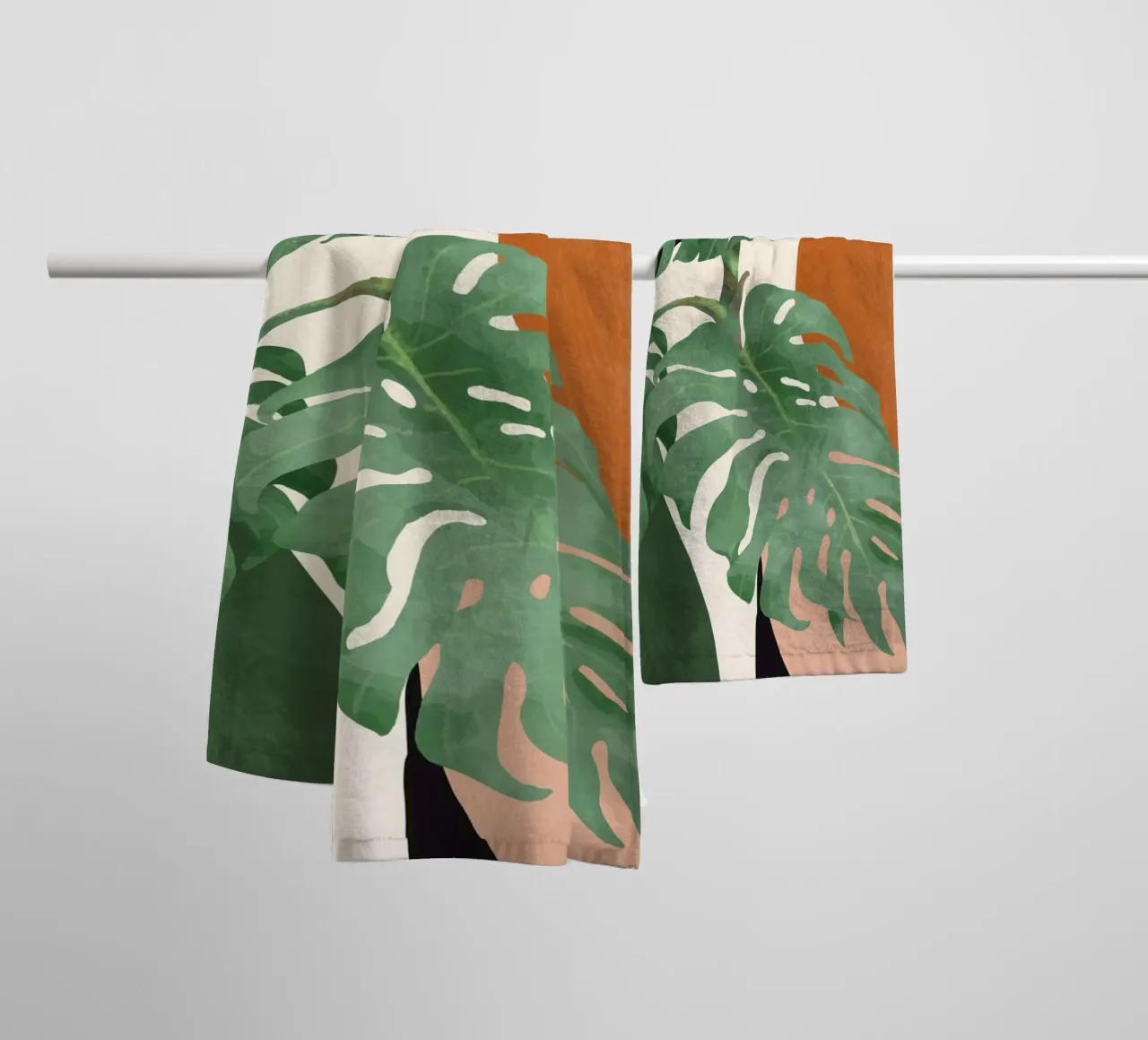 Tropical Leaves- Abstract Art towel by ThingDesign