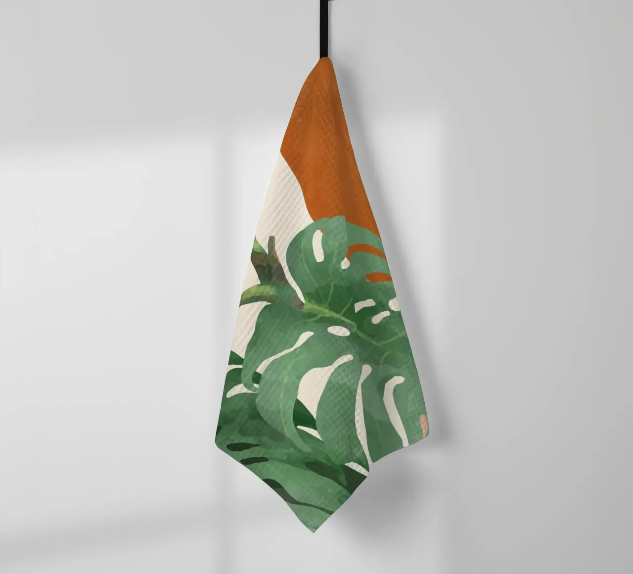 Tropical Leaves- Abstract Art tea towel by ThingDesign
