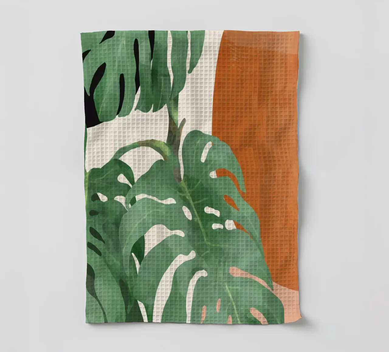 Tropical Leaves- Abstract Art tea towel by ThingDesign