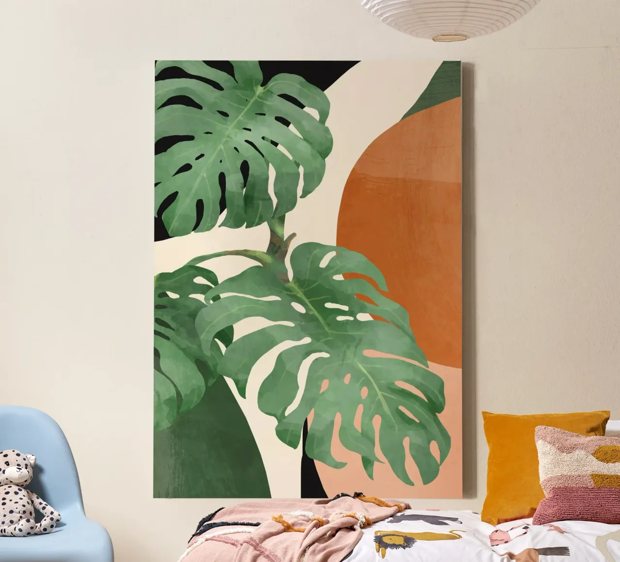 Tropical Leaves- Abstrakte Kunst Leinwand von ThingDesign