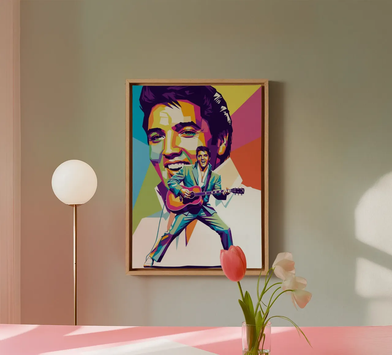 Re Elvis tela con Cornice a cassetta da Hantamrata