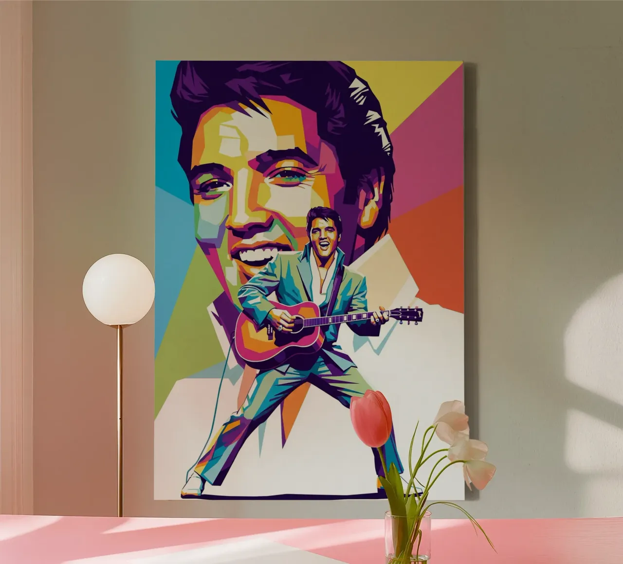 Re Elvis tela con Cornice a cassetta da Hantamrata