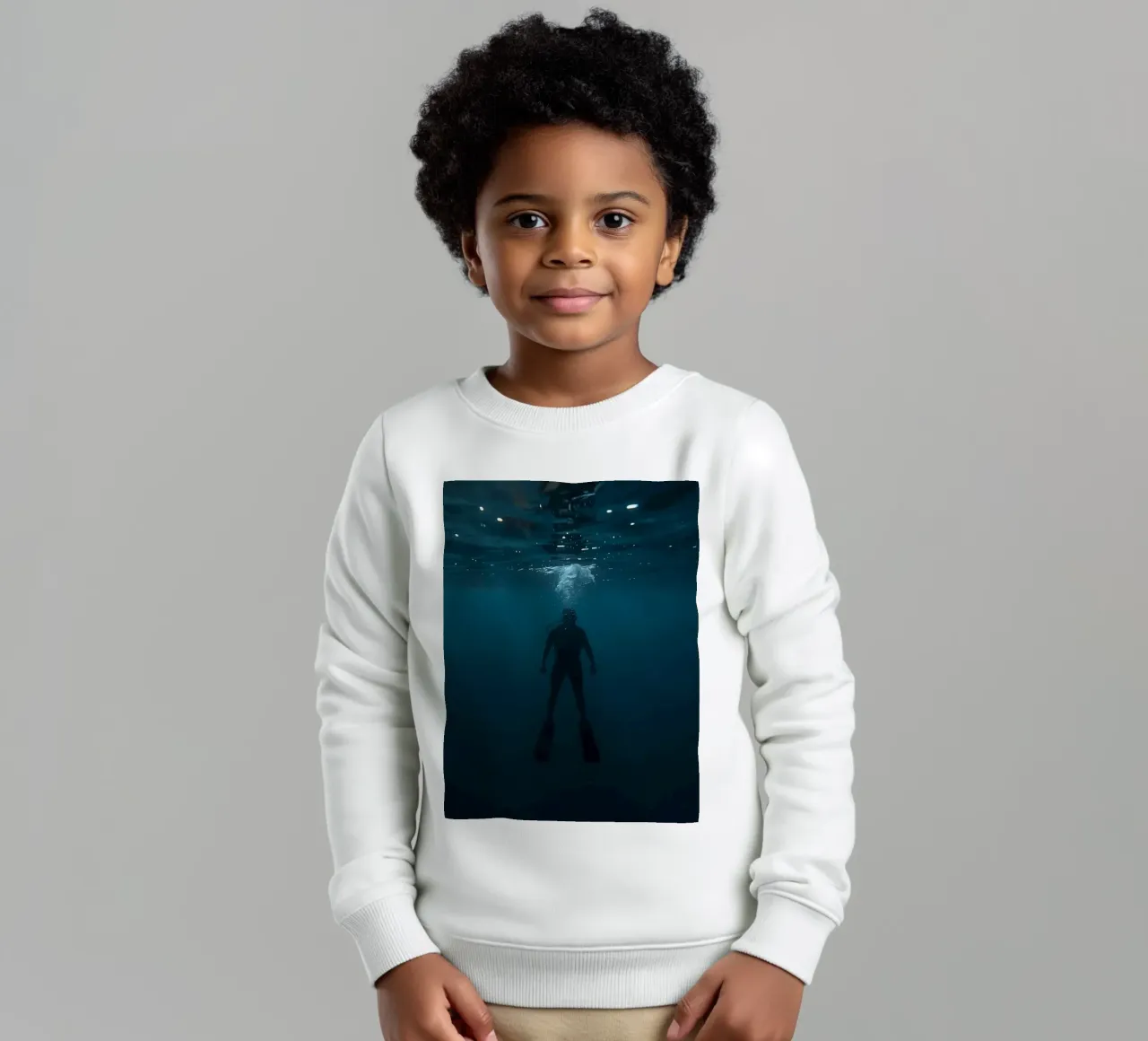 Silhouette subacquea di un sommozzatore felpa bambino da DesignDoodle