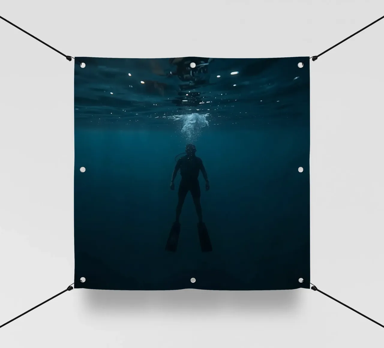 Silhouette subacquea di un sommozzatore telo in pvc da DesignDoodle