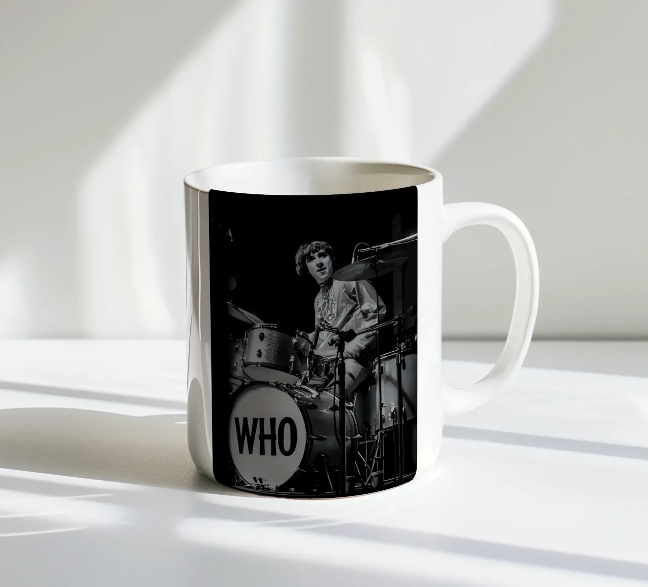 Keith Moon, tazza in ceramica da Low poly art