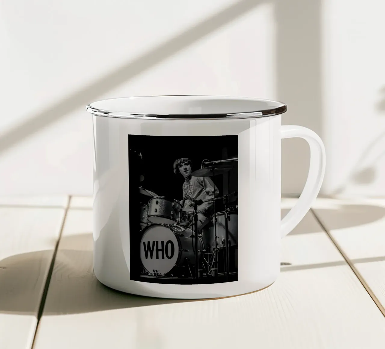 Keith Moon, tazza in smalto da Low poly art