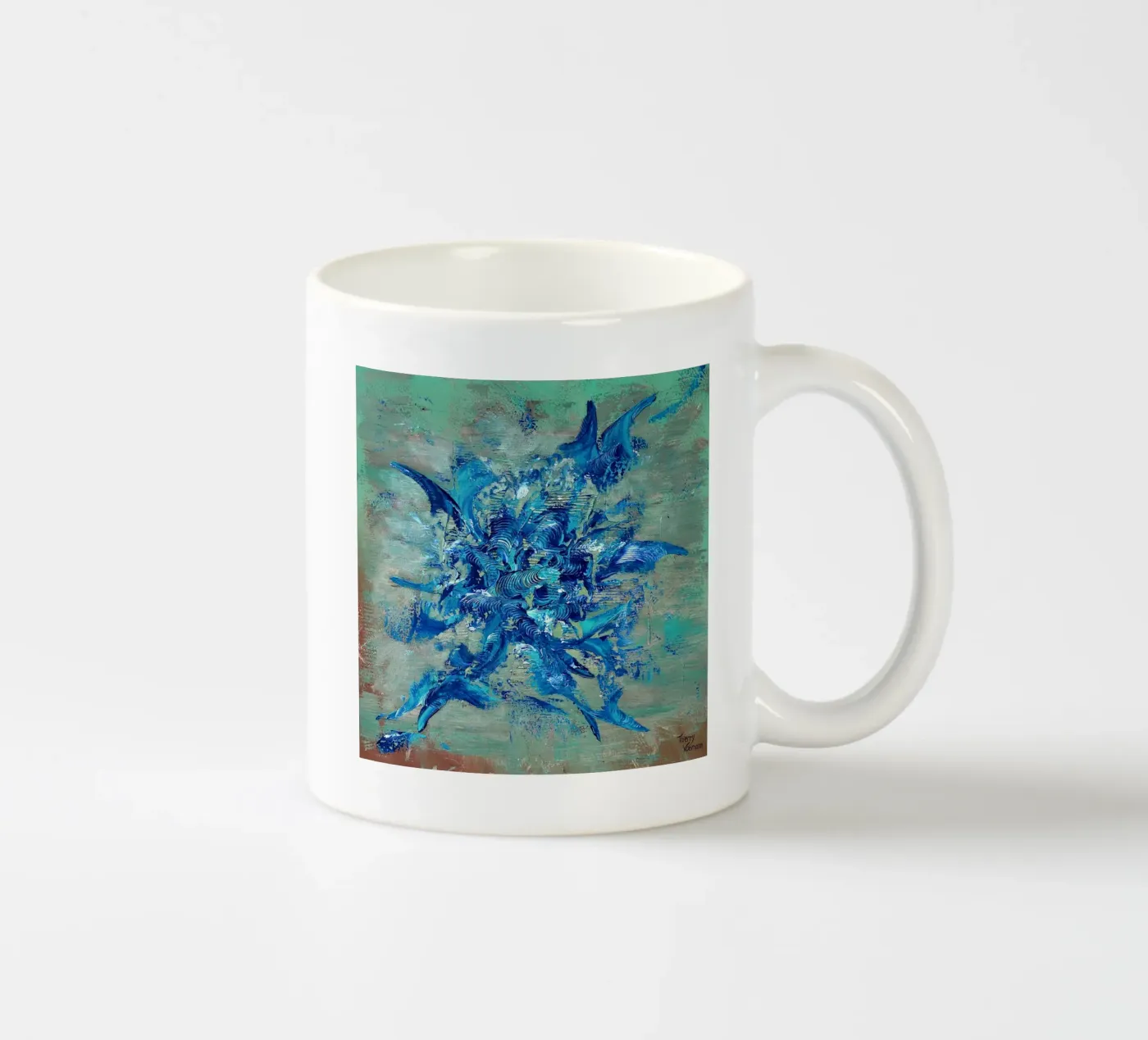 INTIMATE FEELING ceramic mug by Thierry Vobmann Abstract painting