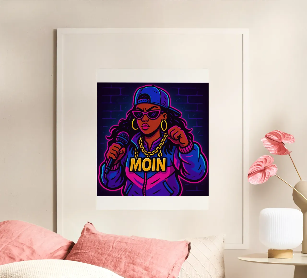 Moin! poster con telaio in legno da Fies&Fein