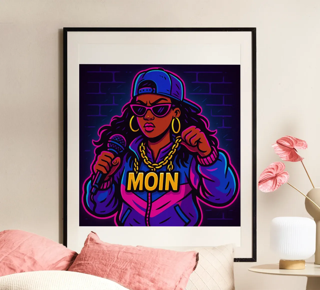 Moin! poster con telaio in legno da Fies&Fein