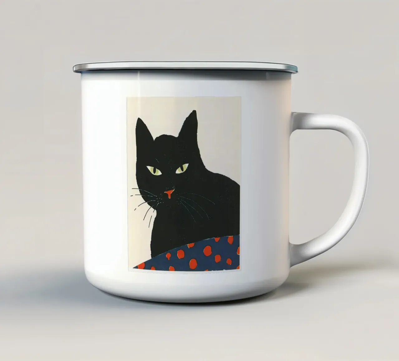 Gatto nero tazza in smalto da DaarbyN