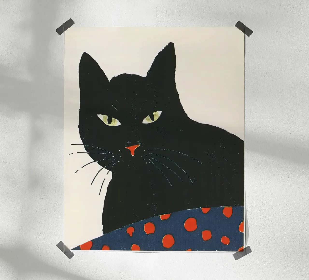 Gatto nero poster con telaio in alluminio da DaarbyN