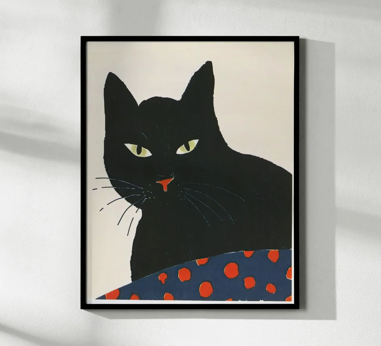 Gatto nero poster con telaio in alluminio da DaarbyN
