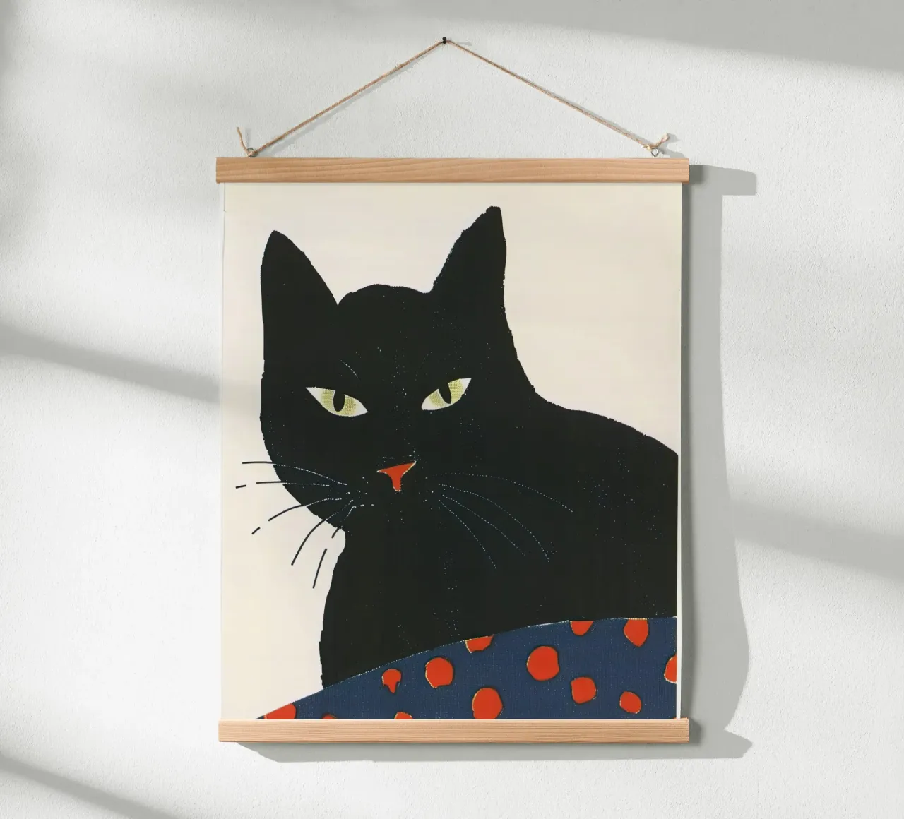 Gatto nero poster con telaio in alluminio da DaarbyN