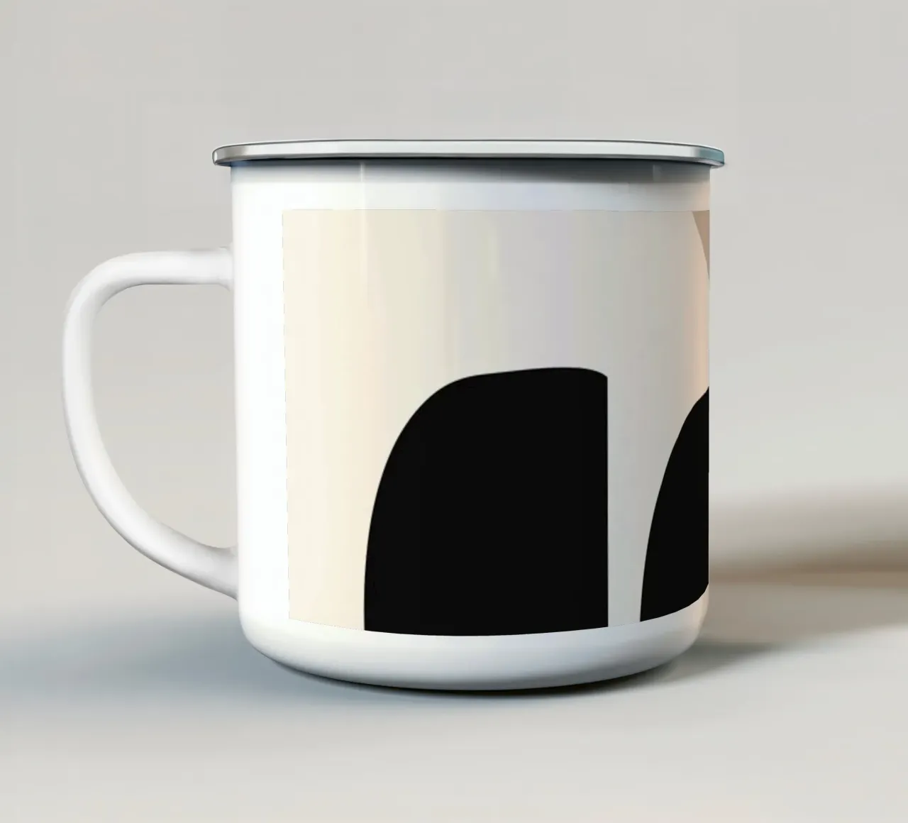 Abstracte vormen 61 emaille mok van ThingDesign