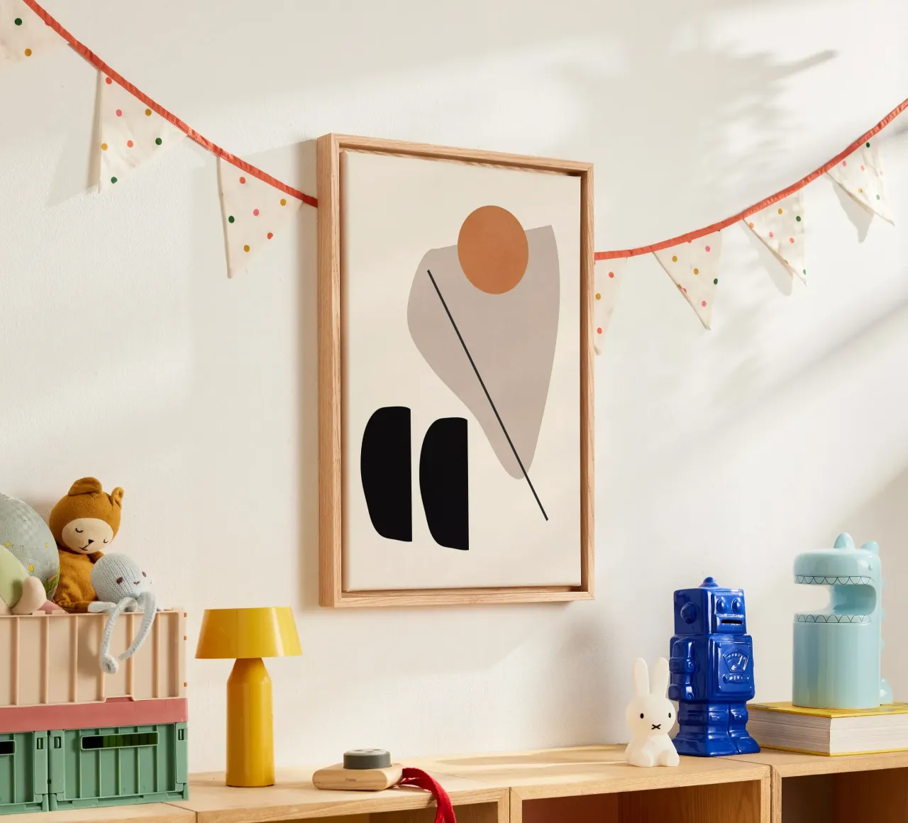 Abstract Shapes 61 canvas with Floater frame by ThingDesign