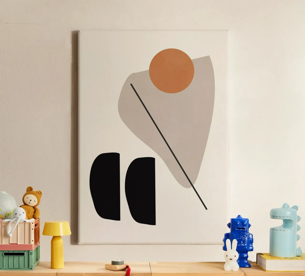 Abstract Shapes 61 canvas with Floater frame by ThingDesign