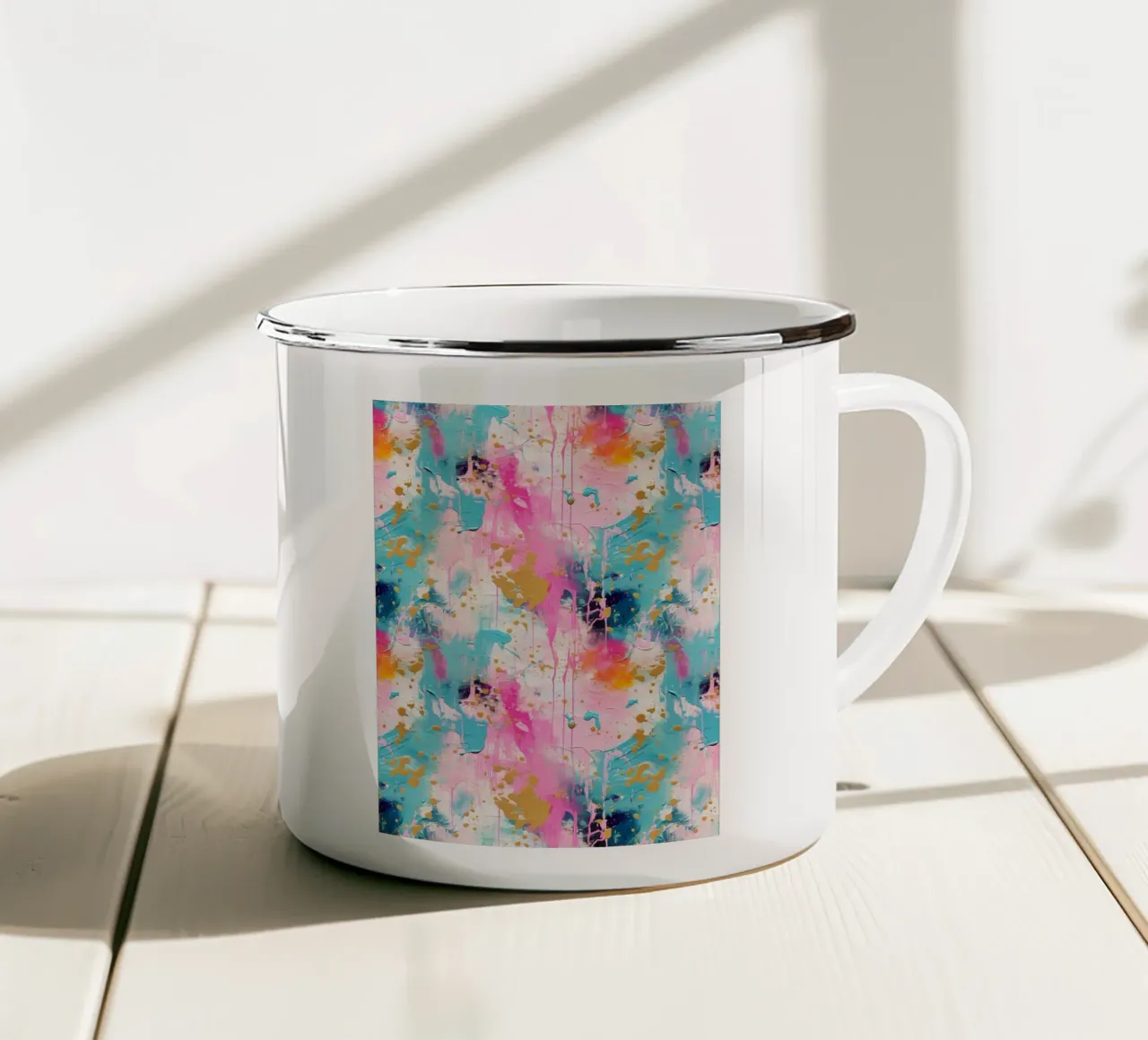 Schizzi di vernice Pennellate di pittura 11a tazza in smalto da Yaso Design Paint