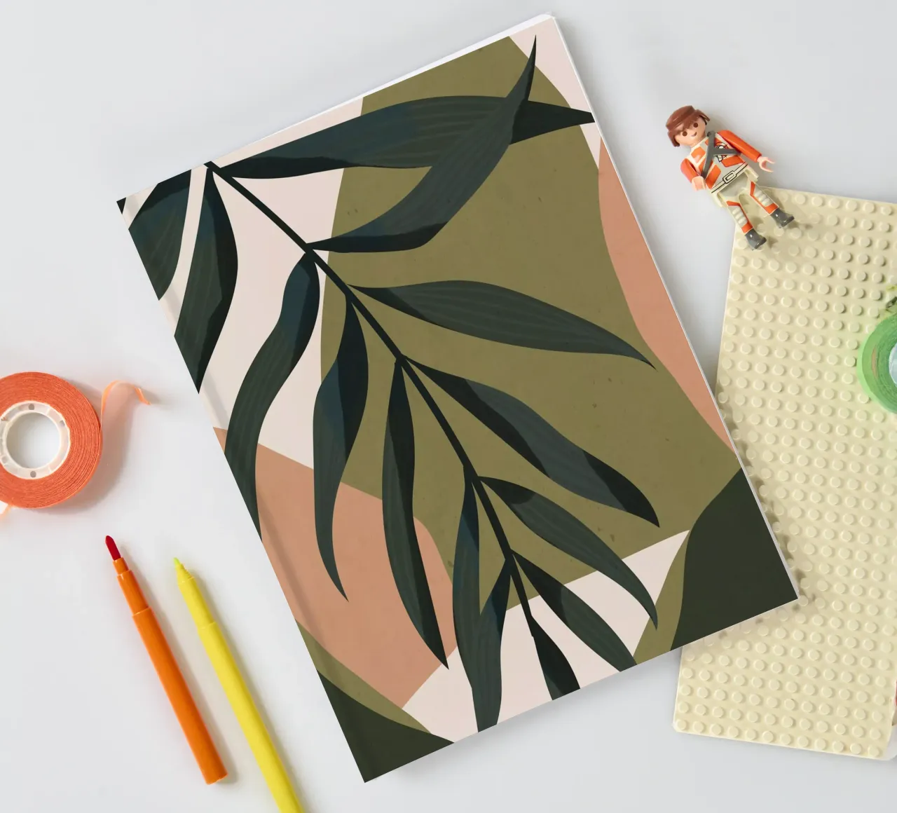 Tropical Leaf- Abstract Art notebook by ThingDesign