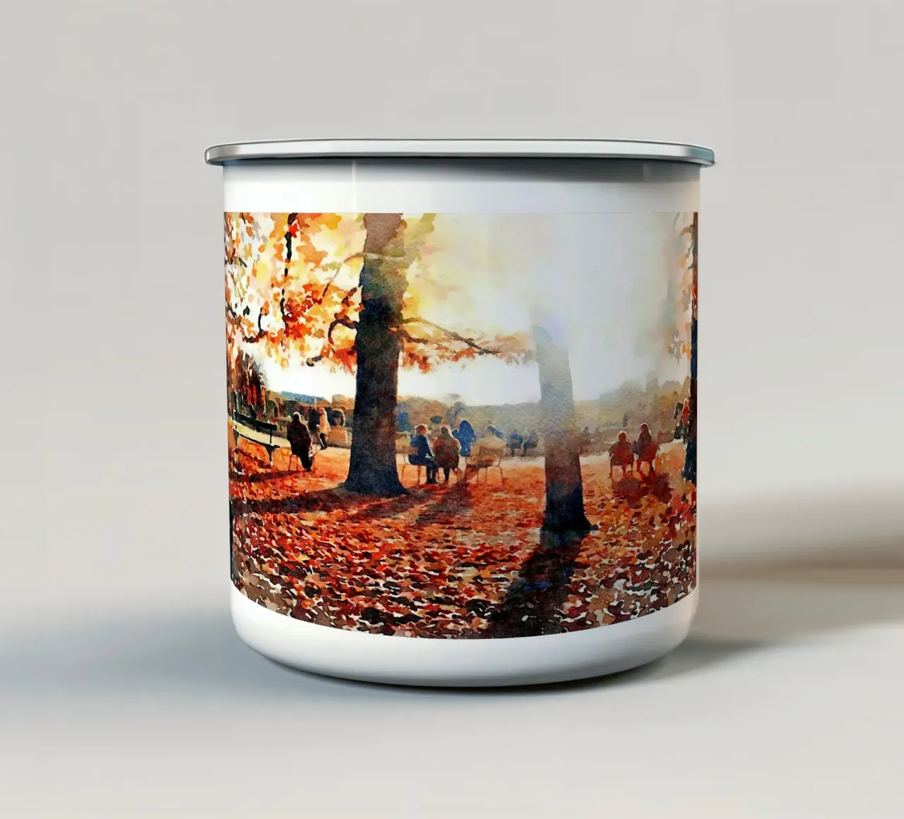 Autunno a Parigi tazza in smalto da Massimo Frascogna