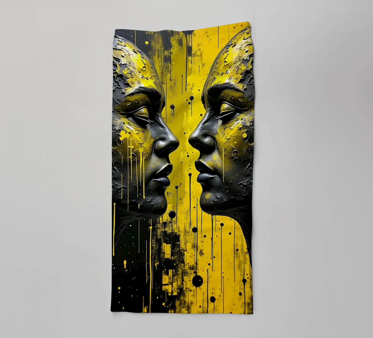 reflet_jaune_1 serviette de bain de AI-Portraits by LK