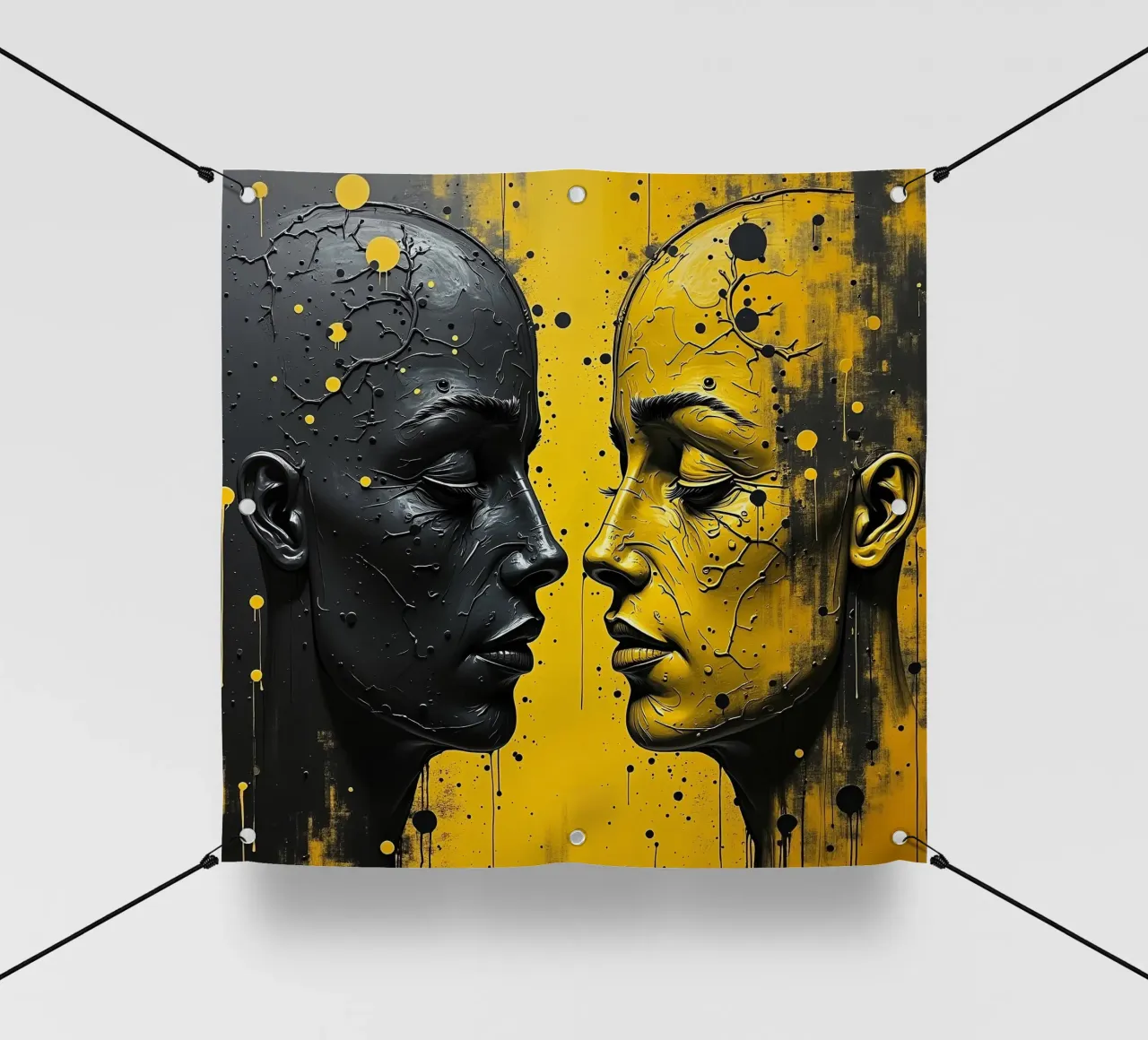 Immagine_specchio_giallo_2 telo in pvc da AI-Portraits by LK