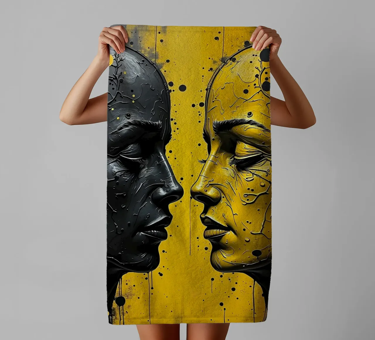 reflet_jaune_2 serviette de bain de AI-Portraits by LK