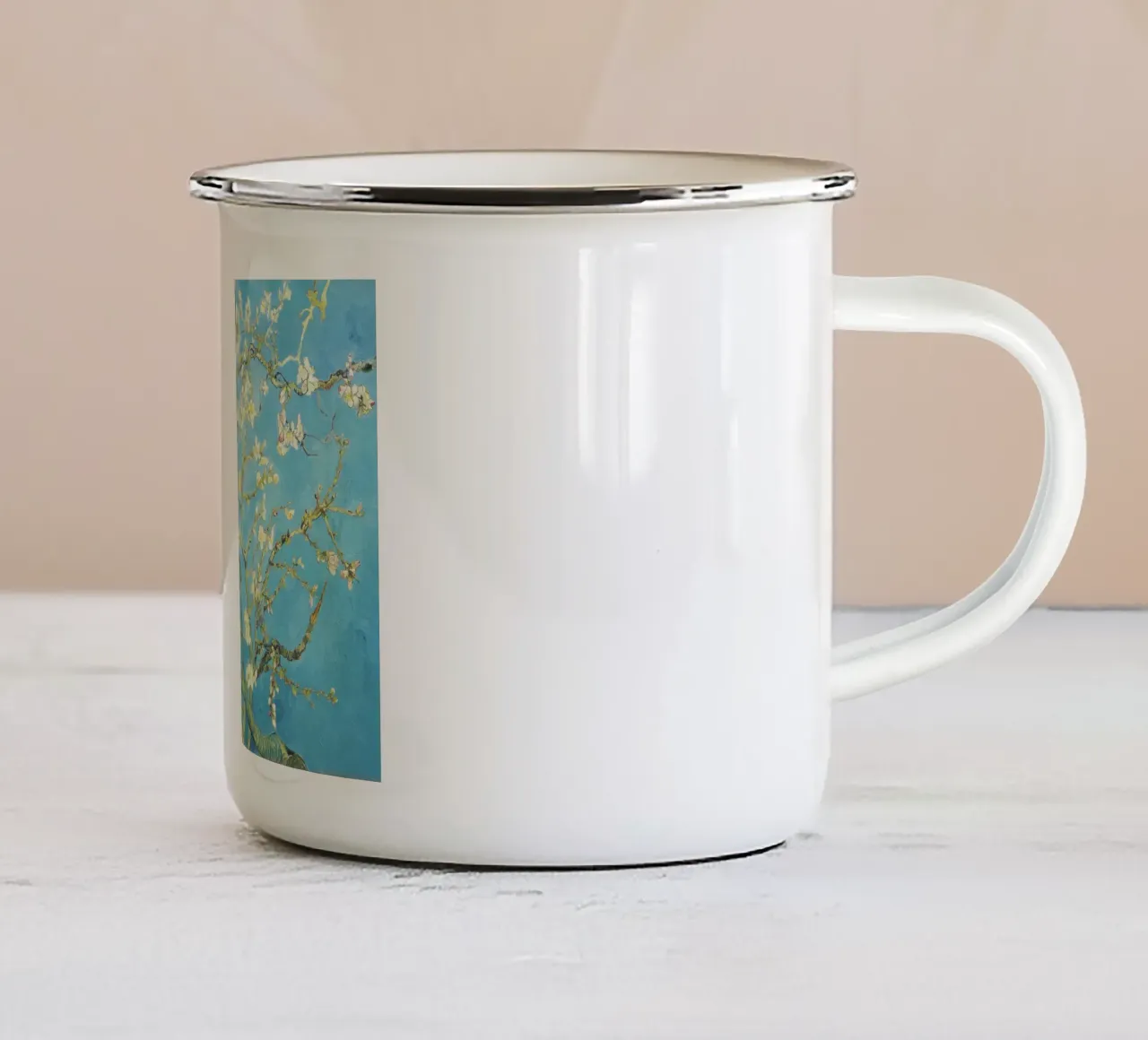 Mandorlo in fiore di Vincent van Gogh tazza in smalto da Venus Art