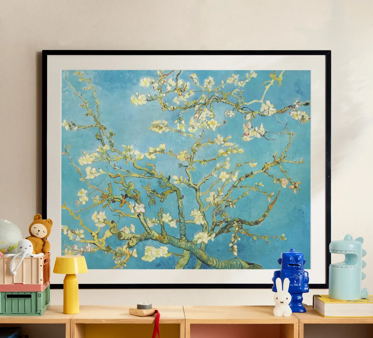 Mandorlo in fiore di Vincent van Gogh poster con telaio in plastica da Venus Art