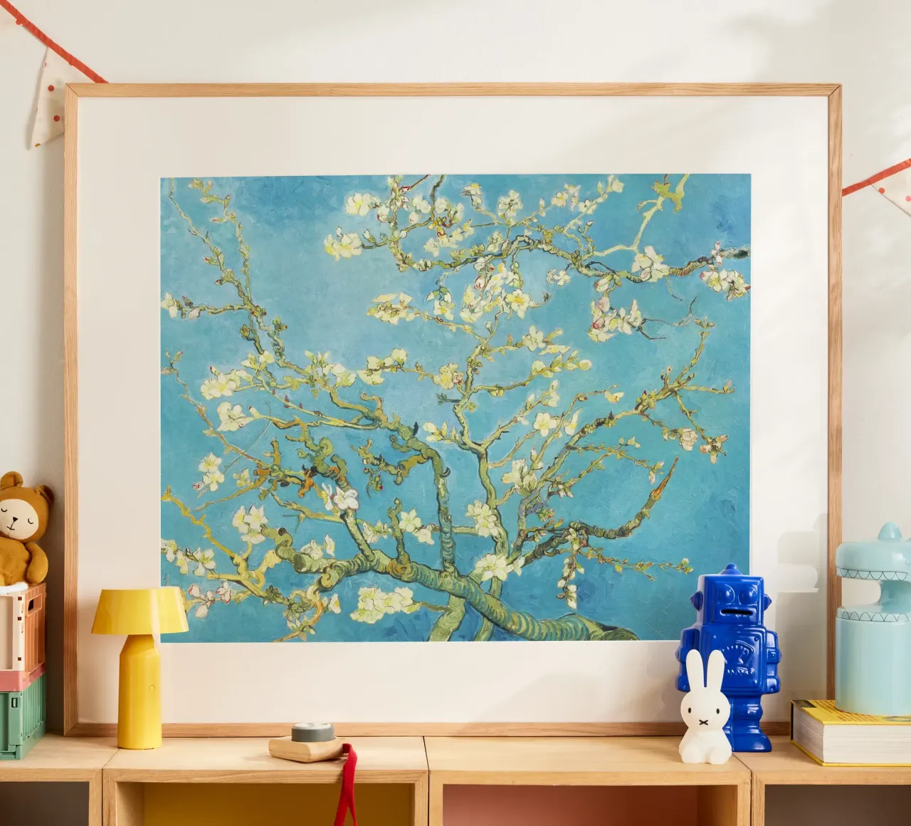 Mandorlo in fiore di Vincent van Gogh poster con telaio in plastica da Venus Art