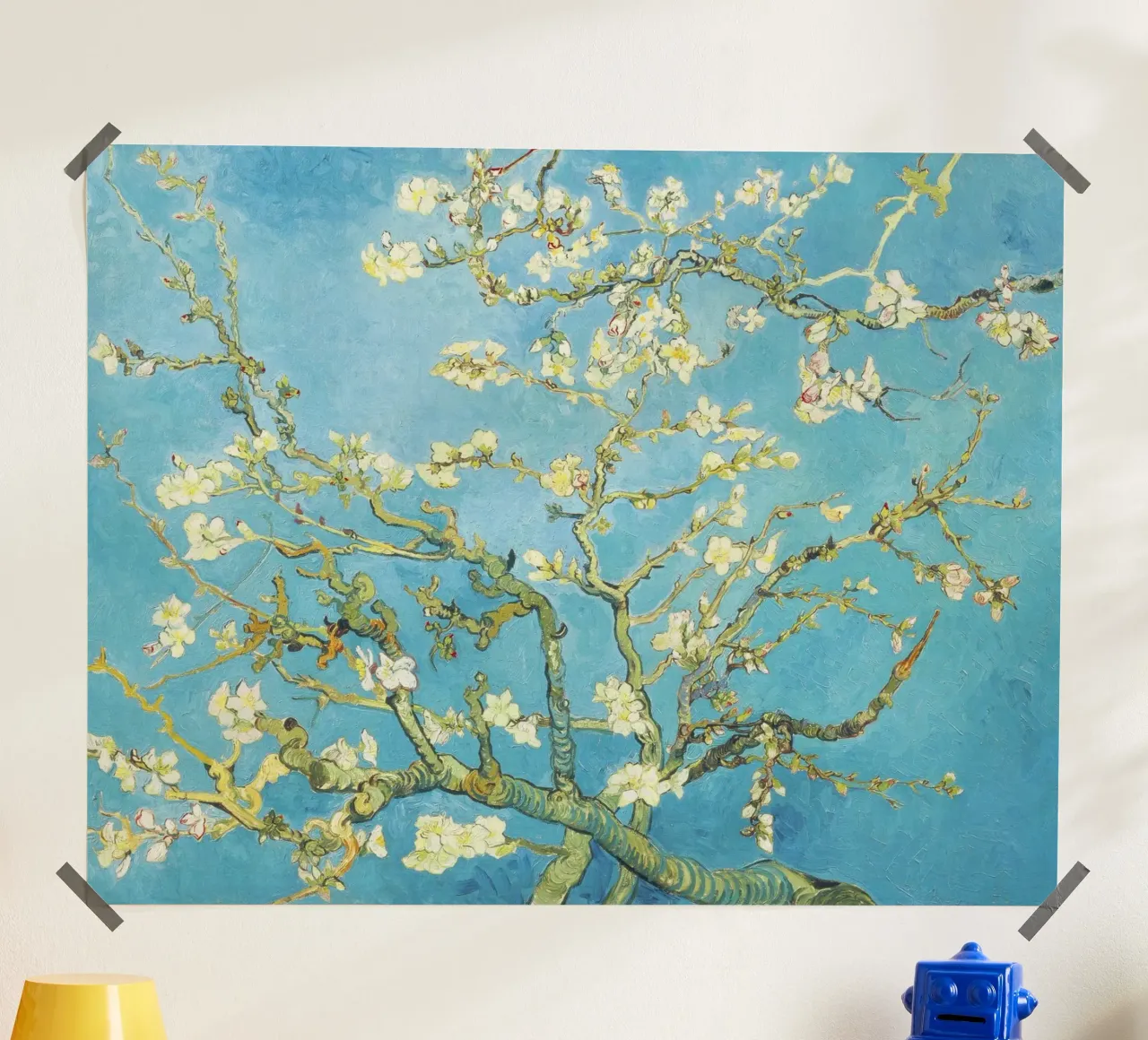 Mandorlo in fiore di Vincent van Gogh poster con telaio in plastica da Venus Art