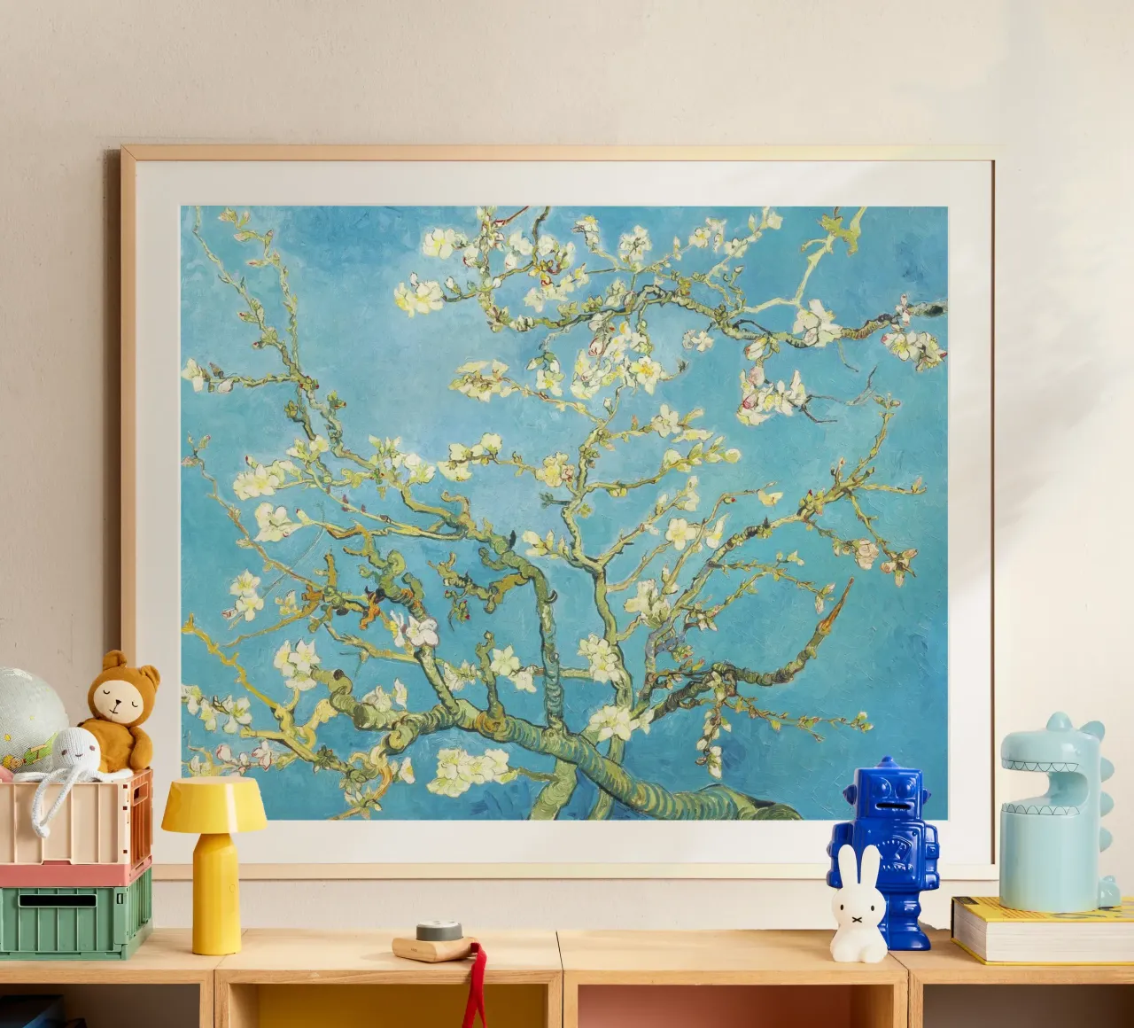 Mandorlo in fiore di Vincent van Gogh poster con telaio in plastica da Venus Art