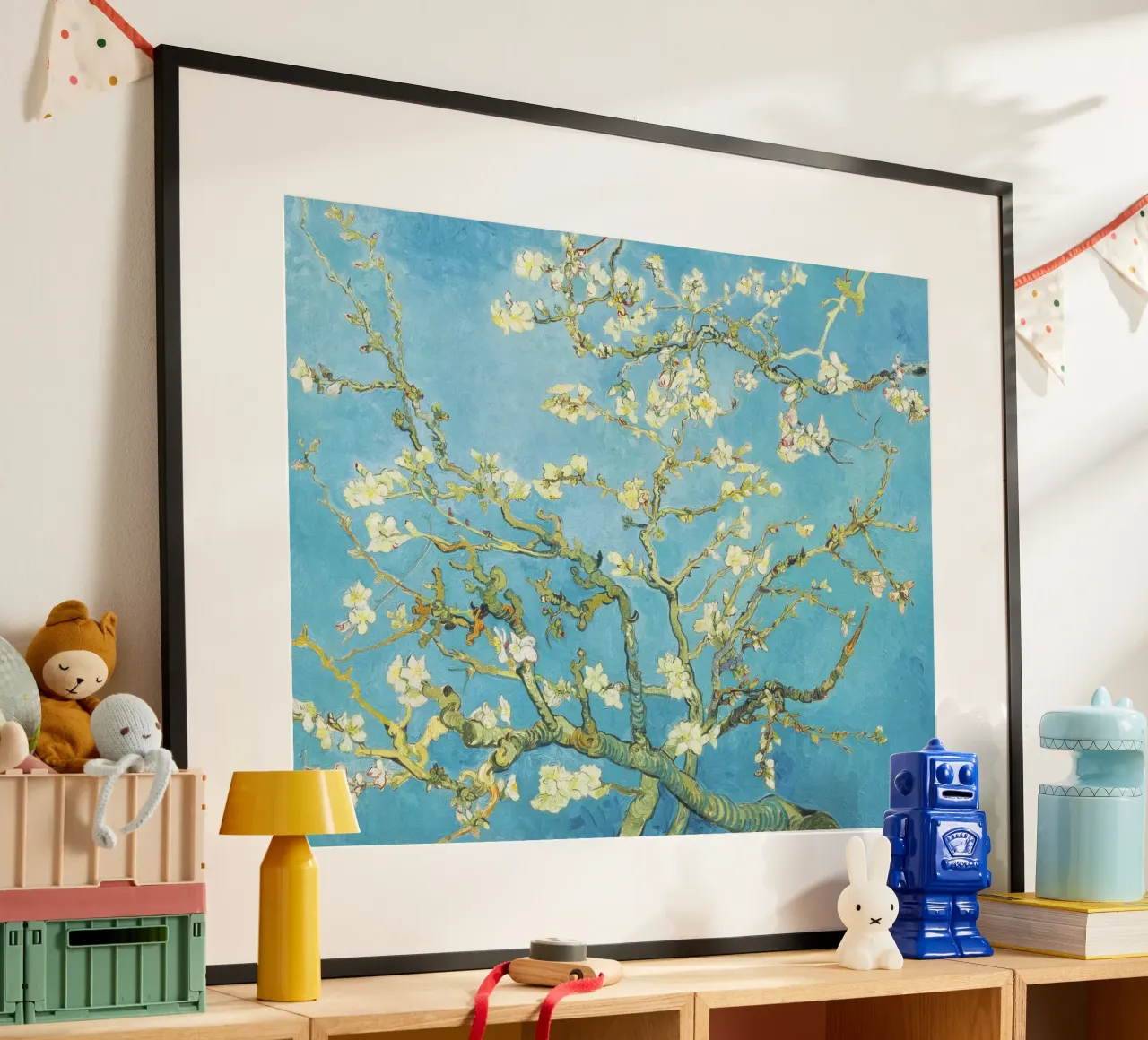 Mandorlo in fiore di Vincent van Gogh poster con telaio in plastica da Venus Art