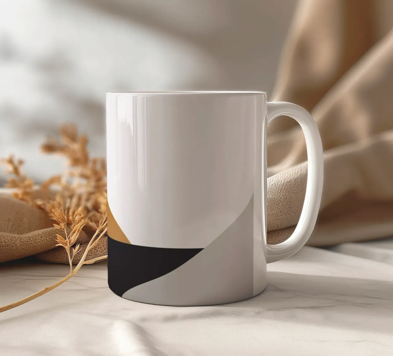 Paesaggio d'arte minimale 3 tazza in ceramica da ThingDesign