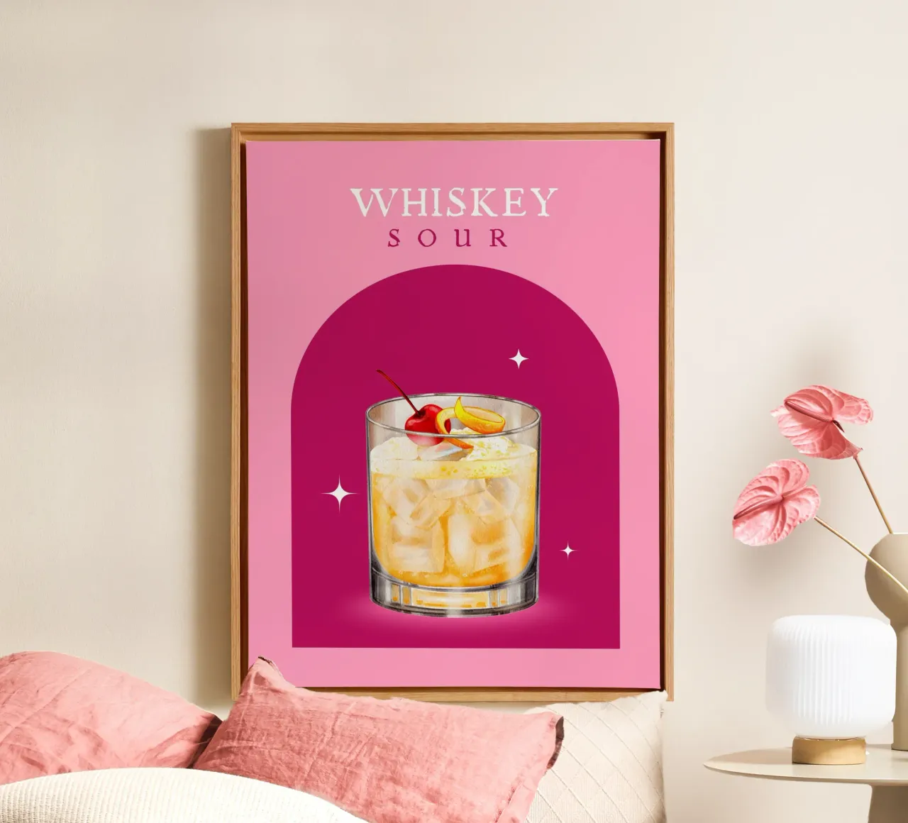 SOUR DI WHISKEY tela con Cornice a cassetta da ArtDesign by KBK