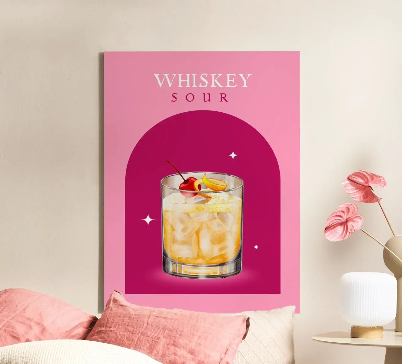 SOUR DI WHISKEY tela con Cornice a cassetta da ArtDesign by KBK