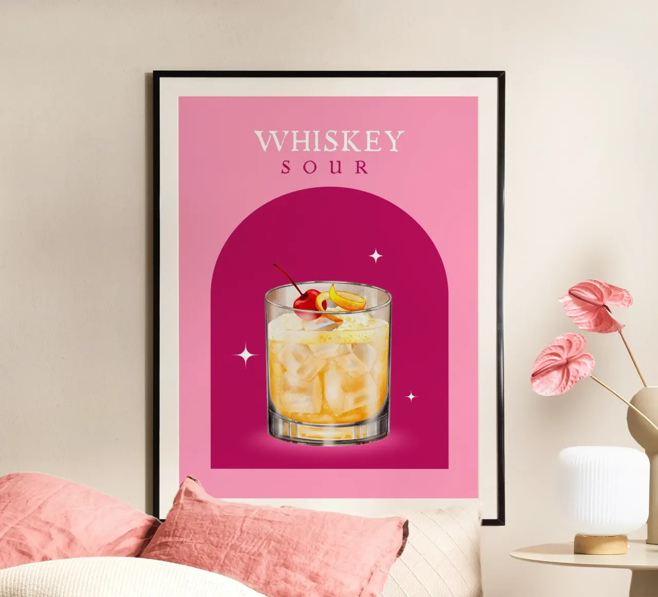 SOUR DI WHISKEY poster con telaio in alluminio da ArtDesign by KBK